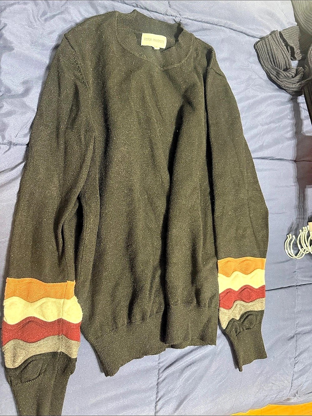 Paper Planes Color Block Crewneck Sweater in Size Medium